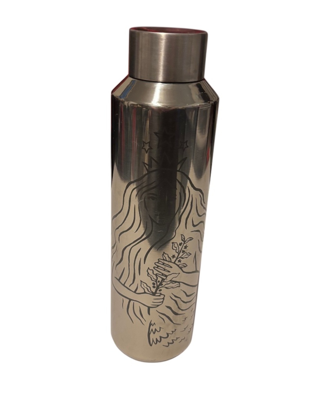 2021 Starbucks 50th Anniversary Mermaid Silver Stainless Steel Water Bottle 20oz